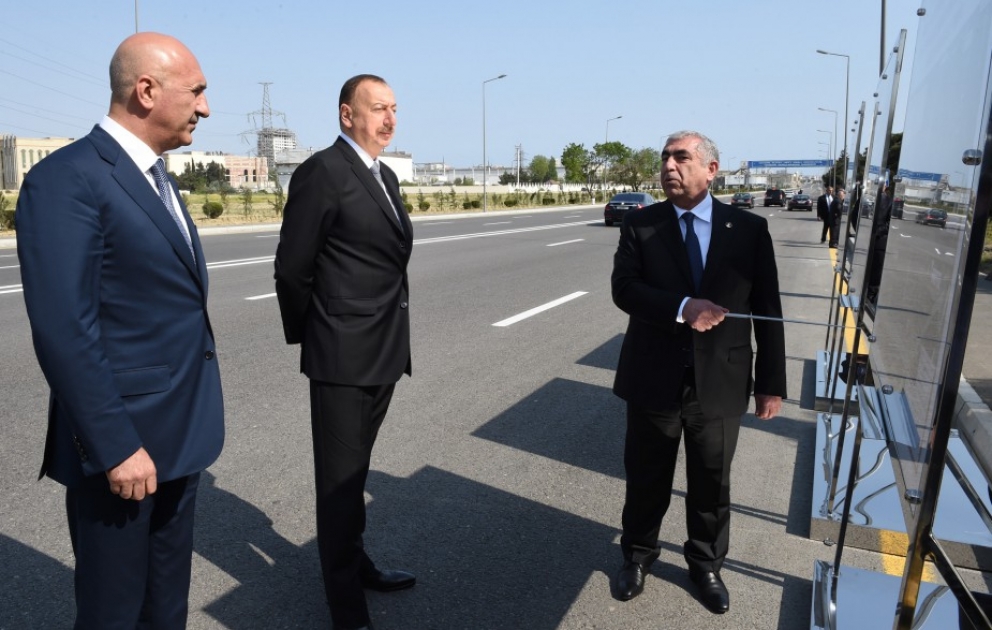 President Ilham Aliyev reviewed newly reconstructed Mikayil Aliyev Street in Nizami district VIDEO