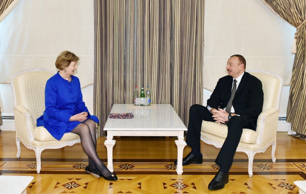 Le président Ilham Aliyev s’est entretenu avec la représentante du Premier ministre britannique pour le commerce VIDEO