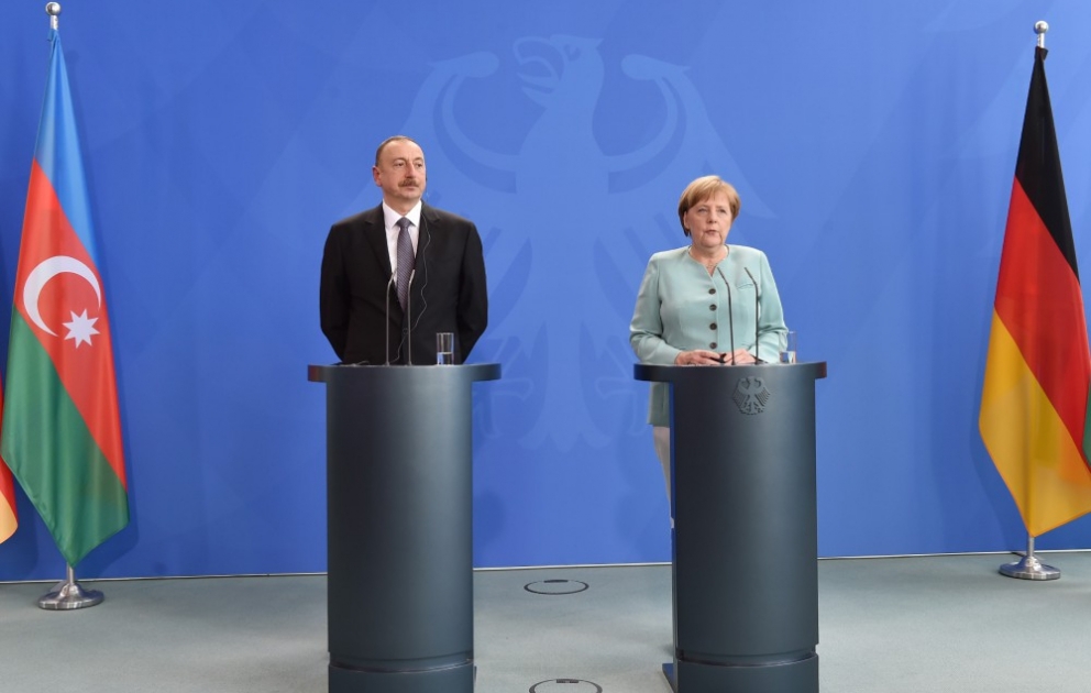 Prezident İlham Əliyevin və Kansler Angela Merkelin mətbuat konfransı VİDEO