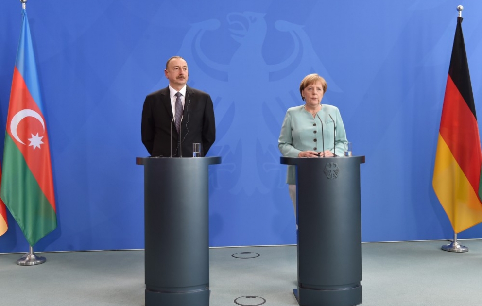 President Ilham Aliyev, Chancellor Angela Merkel gave press conference VIDEO