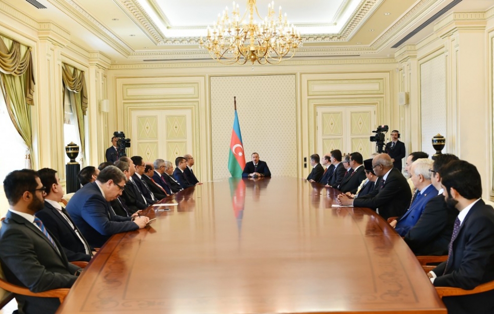 President Ilham Aliyev received heads of diplomatic missions and international organizations of Muslim countries in Azerbaijan on the occasion of the holy month of Ramadan VIDEO