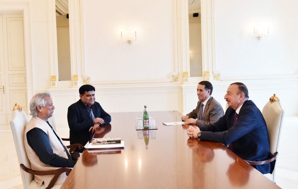 President Ilham Aliyev received Nobel Peace Prize winner Muhammad Yunus VIDEO