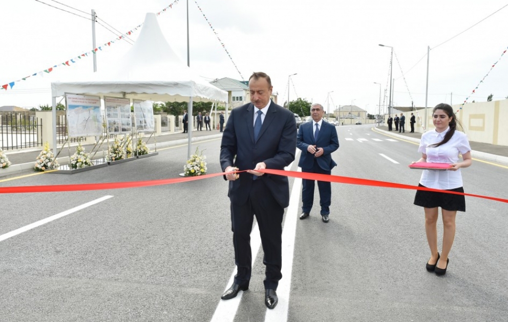 President Ilham Aliyev attended the opening of newly reconstructed Mashtaga-Bilgah highway and Absheron and Nasrulla Asgarov streets in Nardaran VIDEO