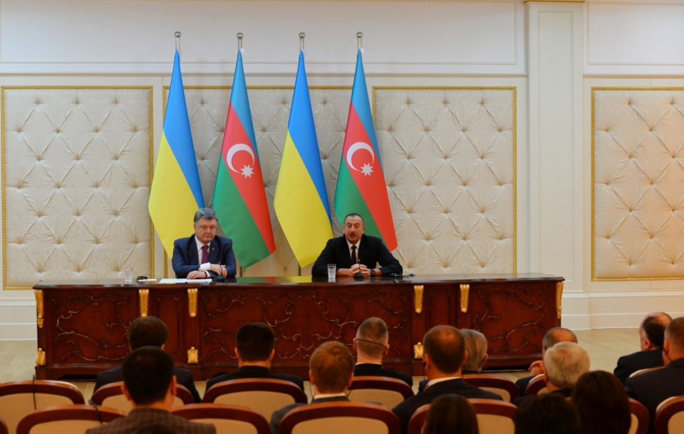 Pressekonferenz von Präsident Ilham Aliyev und Präsident Petro Poroschenko VIDEO