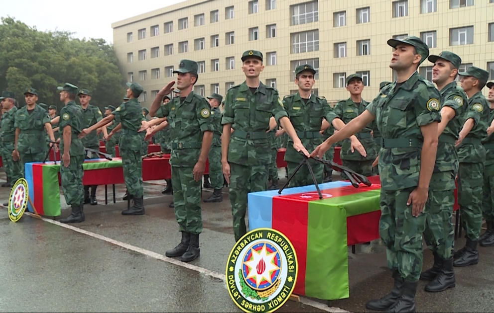 Gənc sərhədçilər Vətənə sədaqət andı içiblər VİDEO