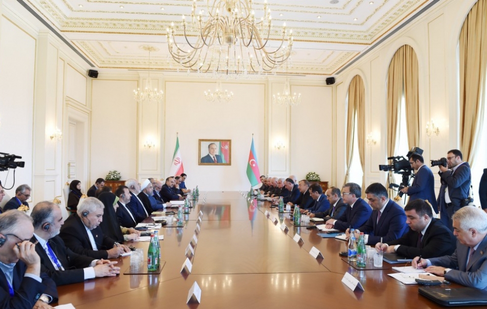Treffen der Präsidenten von Aserbaidschan und dem Iran im erweiterten Format VIDEO