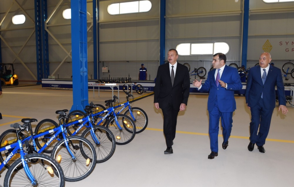 President Ilham Aliyev attended opening of bicycle plant in Ismayilli VIDEO