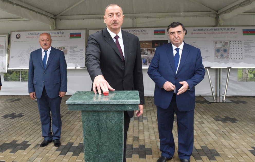 Prezident İlham Əliyev Masallı şəhərinin içməli su təchizatı layihəsinin açılışında iştirak edib [YENİLƏNİB] VİDEO