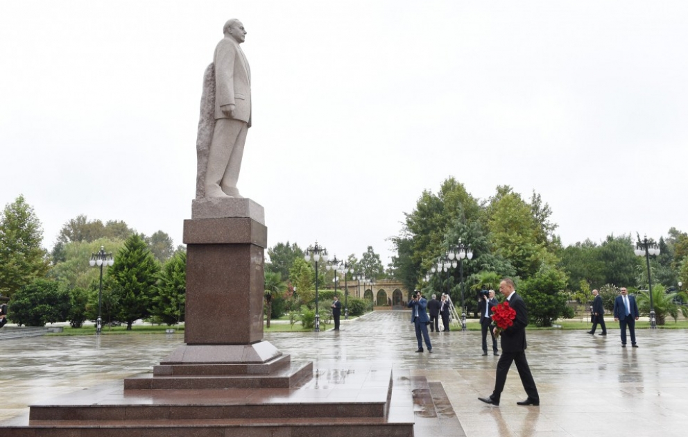 President Ilham Aliyev arrived in Masalli district for a visit VIDEO