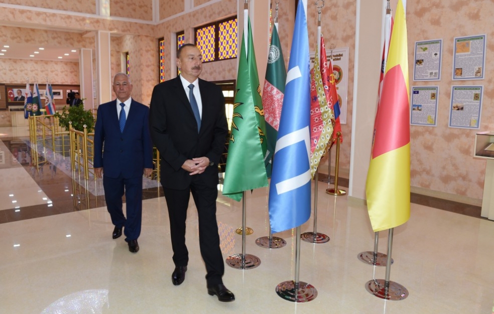President Ilham Aliyev viewed Flag Square and Flag Museum in Khachmaz VIDEO