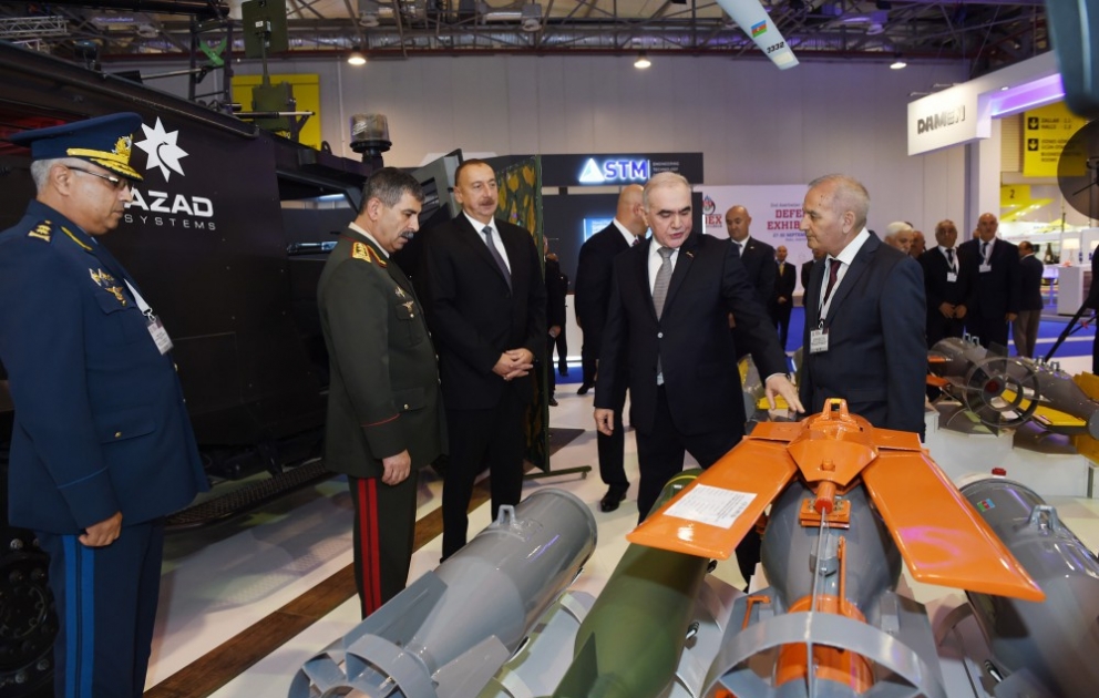 President Ilham Aliyev viewed 2nd Azerbaijan International Defense Exhibition ADEX 2016 VIDEO