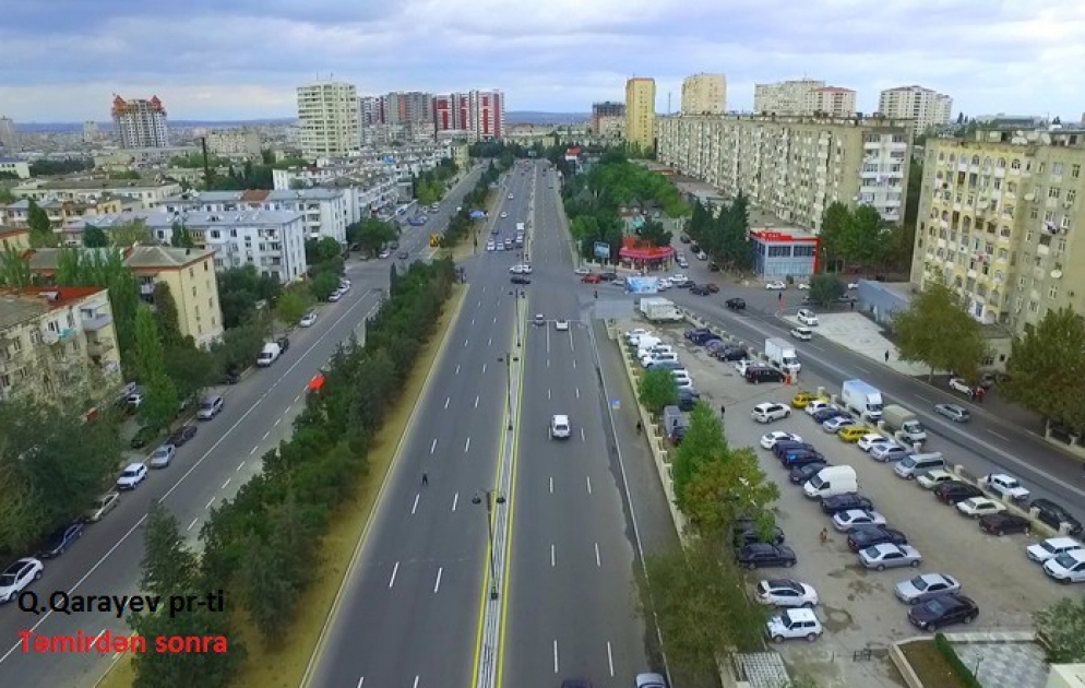 Nizami rayonunun Qara Qarayev prospekti və Rüstəm Rüstəmov küçəsi təmir olunub VİDEO