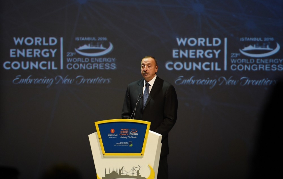 23. Weltenergiekongress in Istanbul seine Arbeit begonnen Aserbaidschans Präsident Ilham Aliyev nimmt am Kongress teil VIDEO