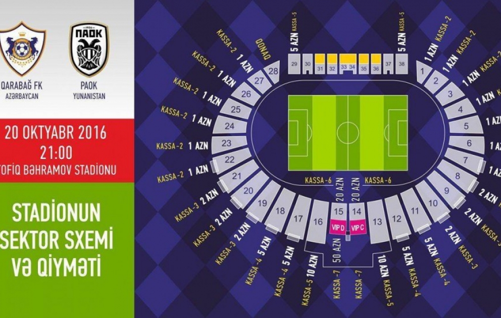 “Qarabağ”-PAOK oyununun biletləri oktyabrın 17-də satışa çıxarılacaq VİDEO
