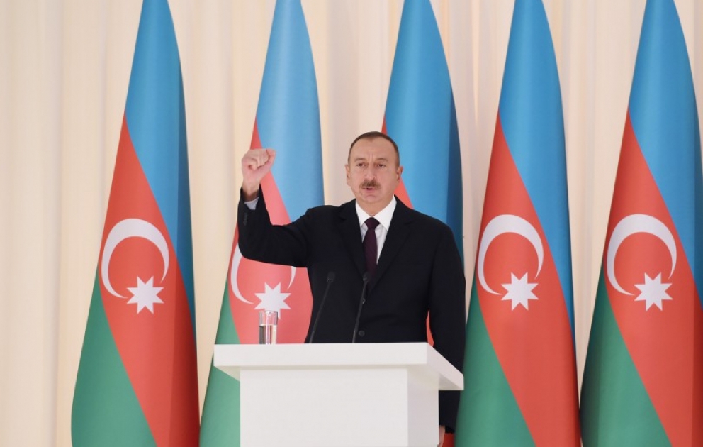 Official reception was held to mark 25th anniversary of restoration of Azerbaijan`s state independence President Ilham Aliyev attended the reception VIDEO