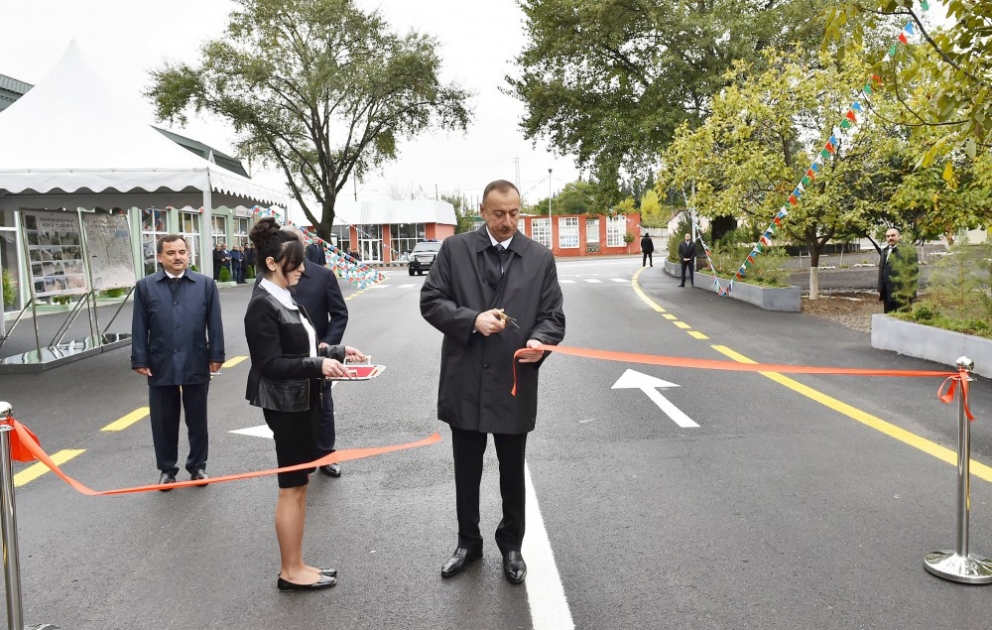 President Ilham Aliyev attended opening of newly renovated Qazakh-Kosalar highway VIDEO