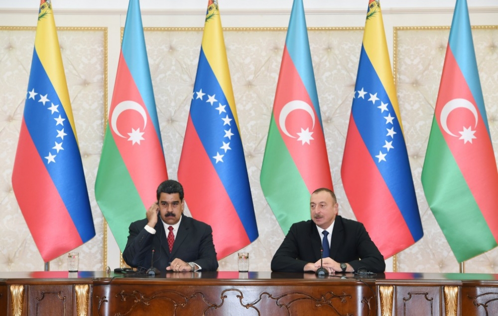 Prezident İlham Əliyev və Prezident Nikolas Maduro mətbuata bəyanatlarla çıxış ediblər [YENİLƏNİB] VİDEO