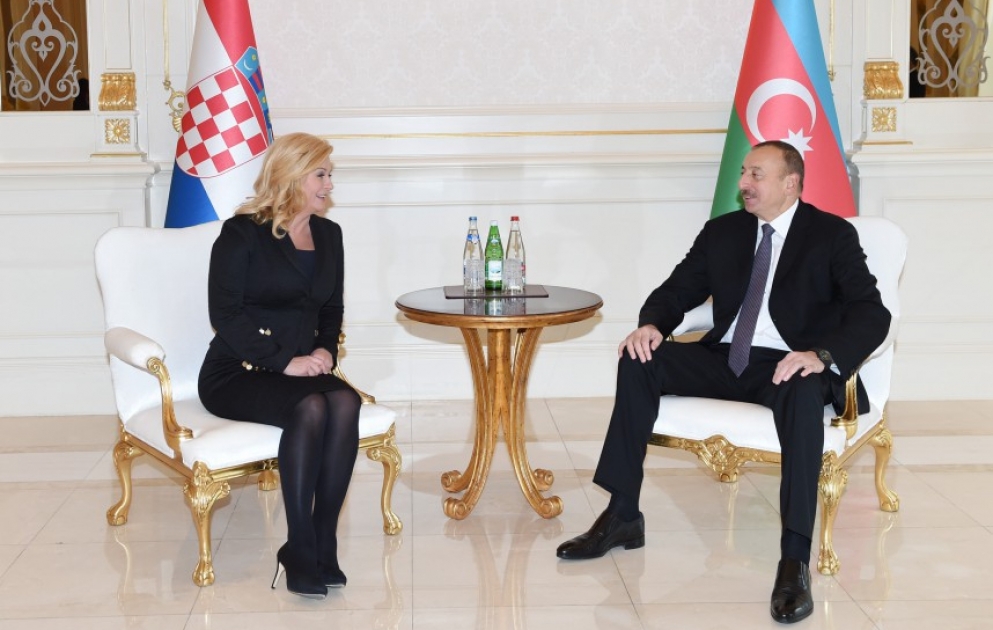 Presidents of Azerbaijan and Croatia met in private [UPDATED] VIDEO