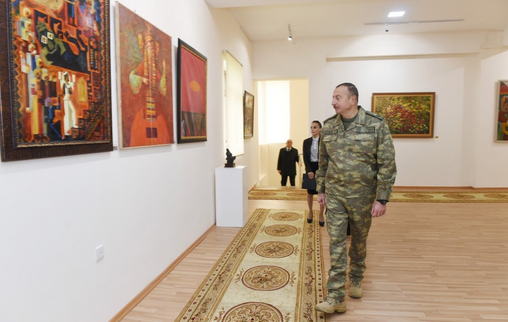 Президент Ильхам Алиев принял участие в открытии Государственной художественной галереи в городе Горадиз ВИДЕО
