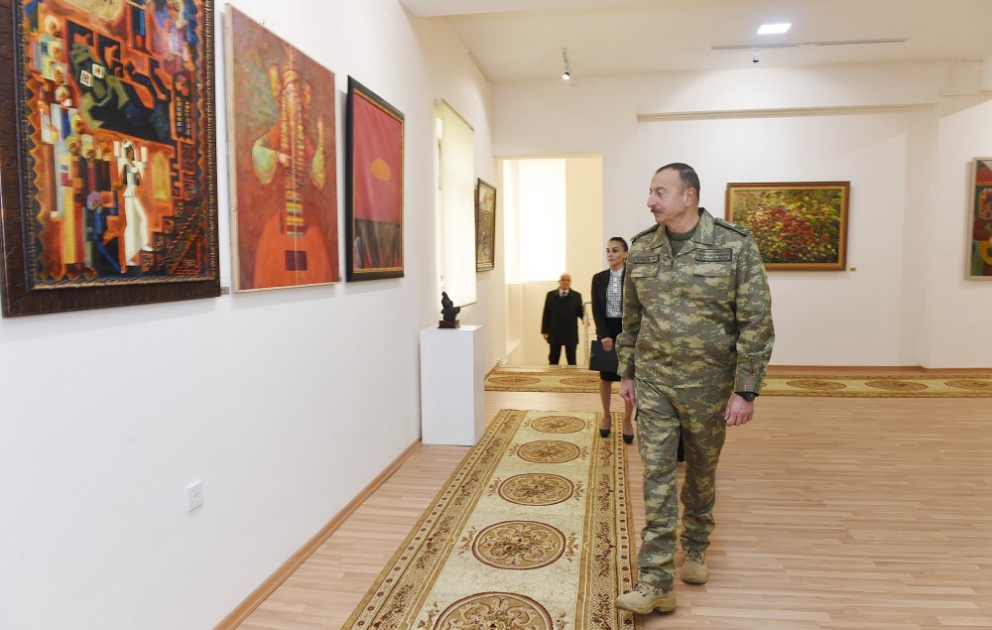 President Ilham Aliyev attended opening of State Art Gallery in Horadiz VIDEO