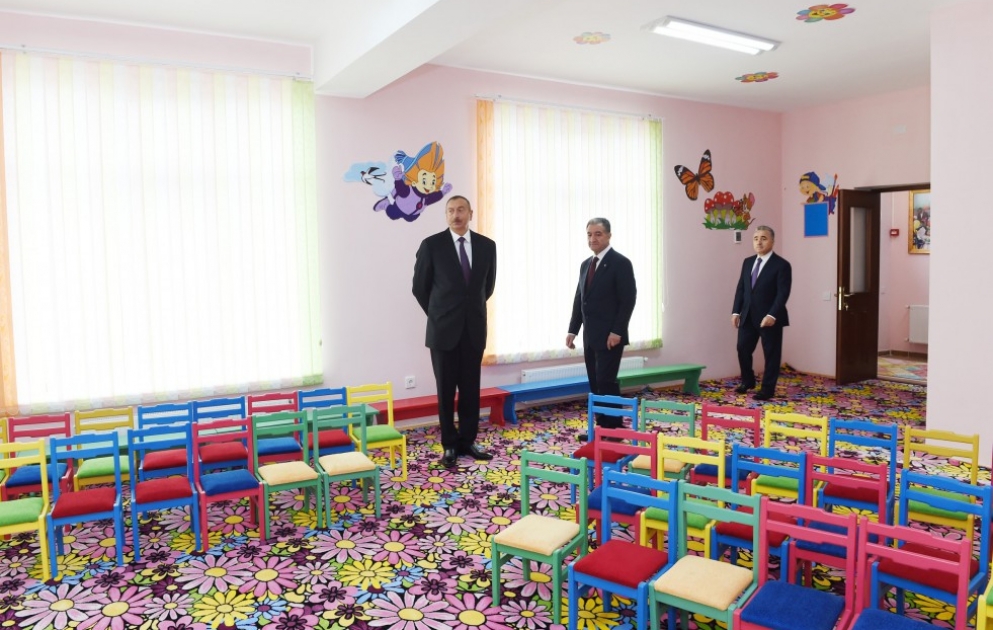 President Ilham Aliyev attended opening of orphanage-kindergarten in Beylagan VIDEO