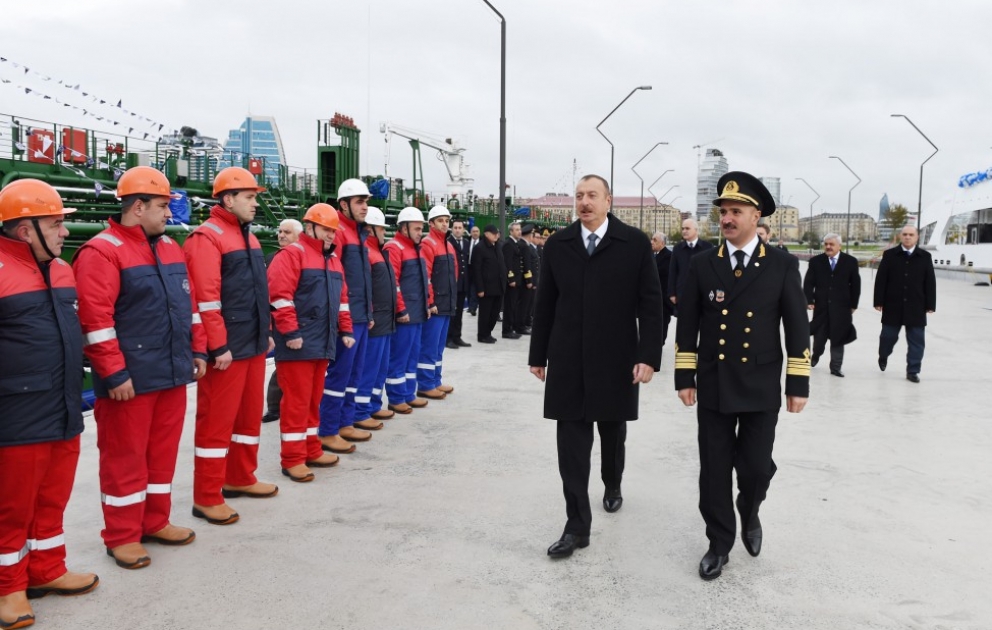 Prezident İlham Əliyev Xəzər Dəniz Gəmiçiliyinin yeni gəmilərinin istismara verilməsi mərasimində iştirak edib [YENİLƏNİB] VİDEO