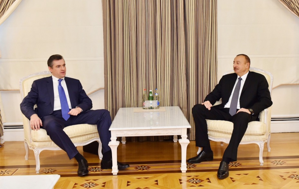 Le président azerbaïdjanais reçoit le président de la commission des Affaires étrangères de la Douma d’Etat russe VIDEO