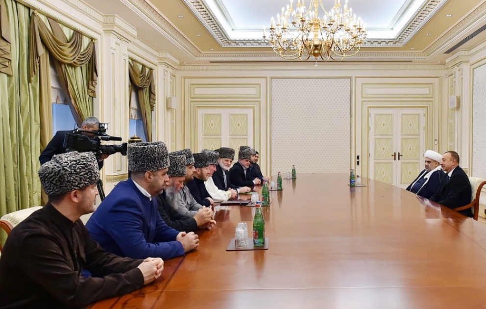 President Ilham Aliyev received members of Supreme Religious Council of Caucasian People VIDEO