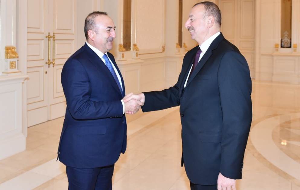 President Ilham Aliyev received Turkish Foreign Minister VIDEO