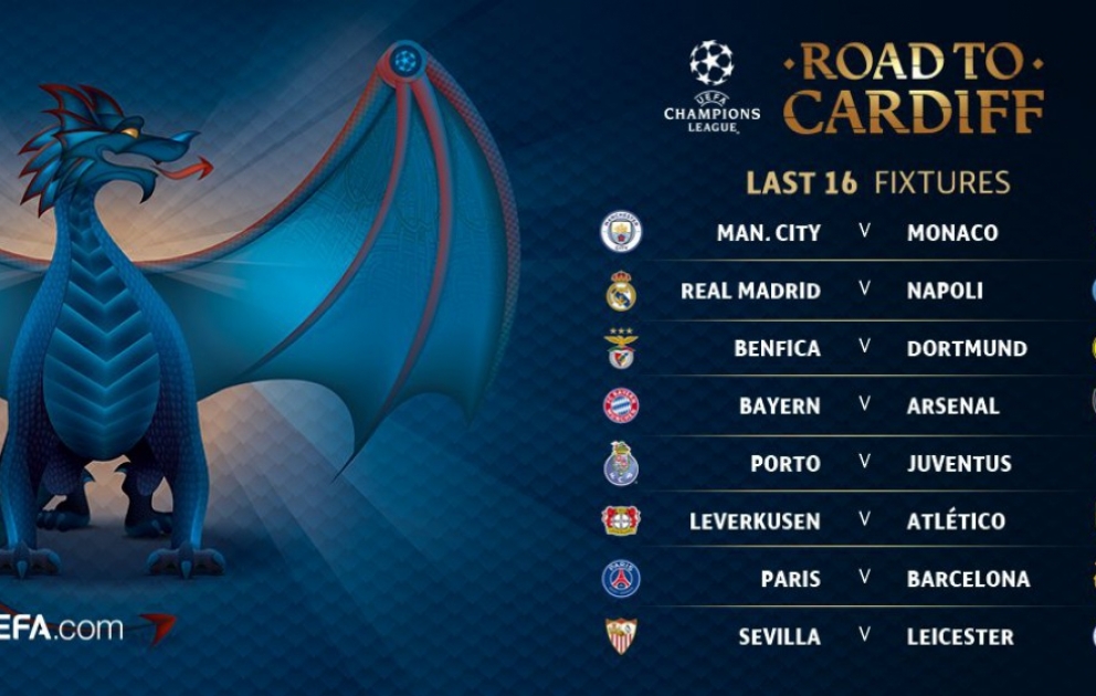 UEFA Çempionlar Liqasında səkkizdəbir final mərhələsinin püşkü atılıb VİDEO