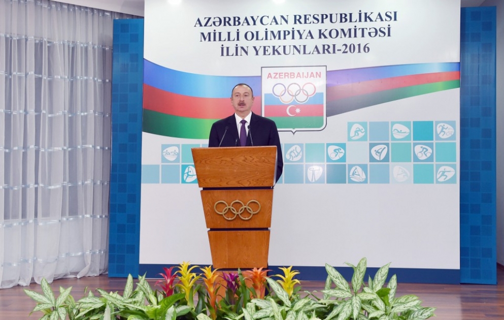 President Ilham Aliyev attended ceremony dedicated to sport results of 2016 VIDEO