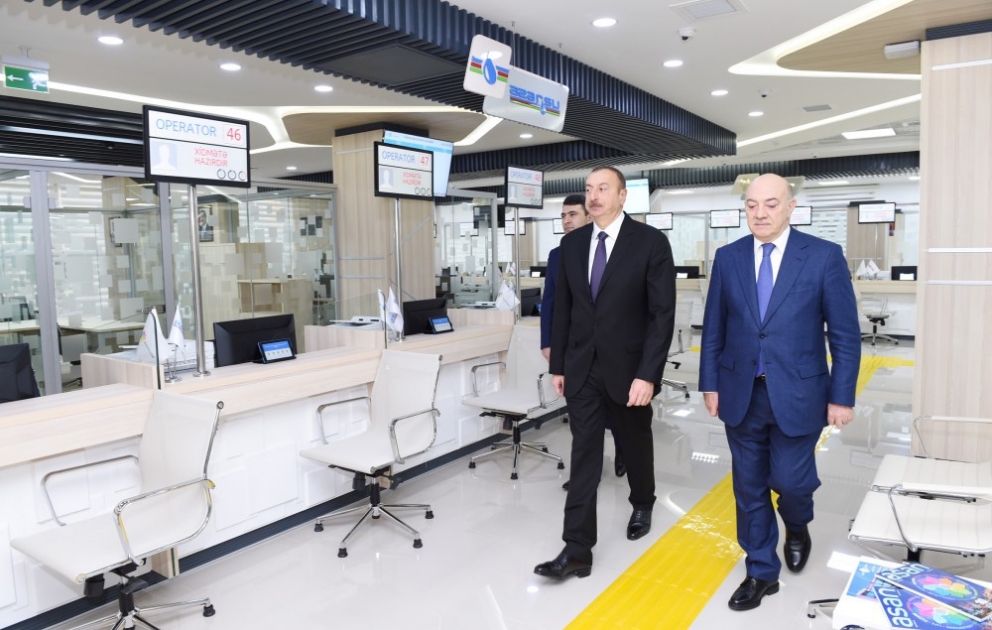 Aserbaidschans Präsident Ilham Aliyev weiht Zentrum „ASAN Kommunal“ Nummer 1 ein VIDEO