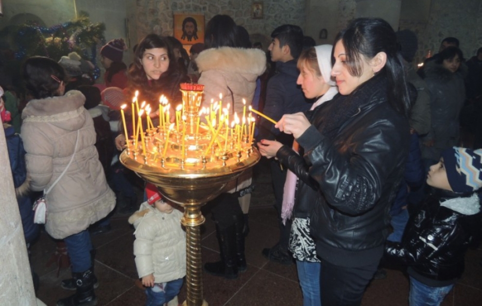 Qəbələnin Nic qəsəbəsində Milad bayramı qeyd edilib VİDEO