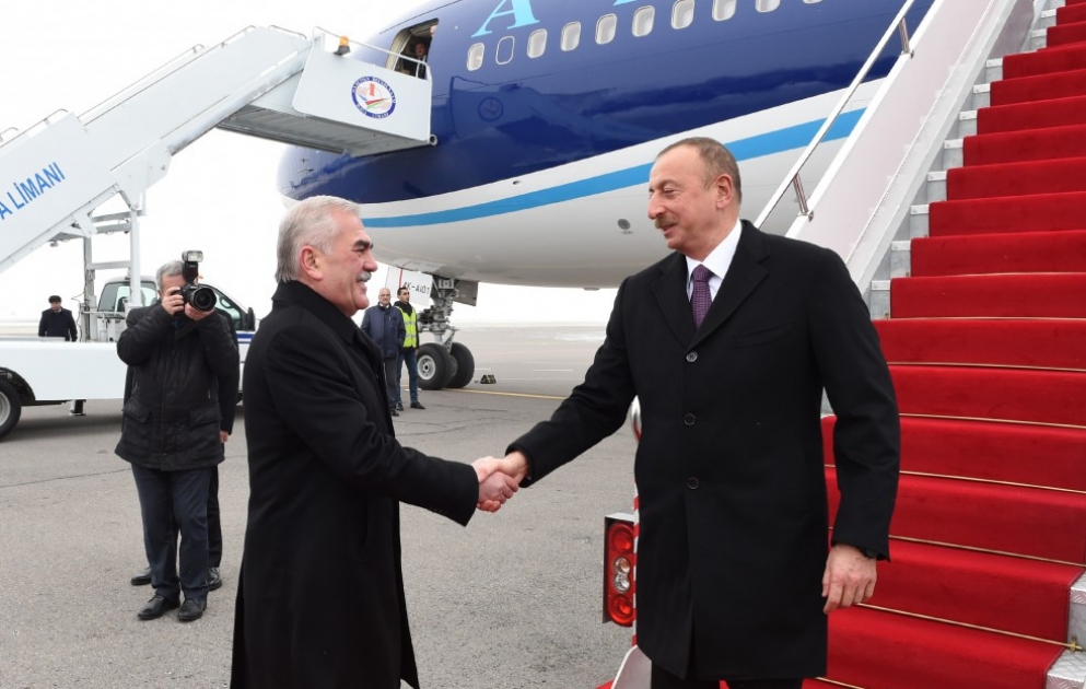 Azərbaycan Prezidenti İlham Əliyev Naxçıvan Muxtar Respublikasına səfərə gəlib VİDEO