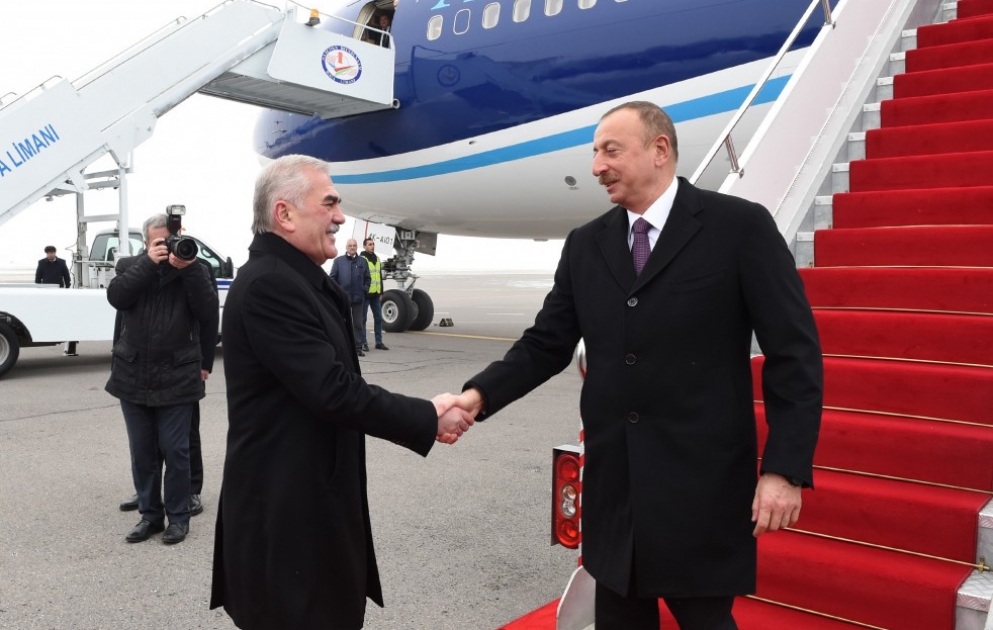 Президент Азербайджана Ильхам Алиев прибыл в Нахчыванскую Автономную Республику ВИДЕО