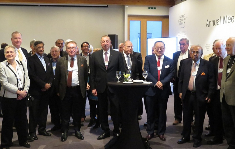 Reception was hosted for leaders who participated in World Economic Forum more than 10 times President Ilham Aliyev attended the event VIDEO