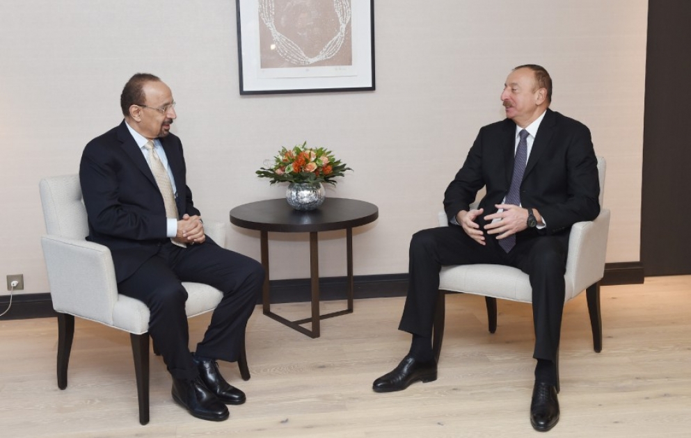 President Ilham Aliyev met with Saudi Arabia's Minister of Energy, Industry and Mineral Resources in Davos VIDEO