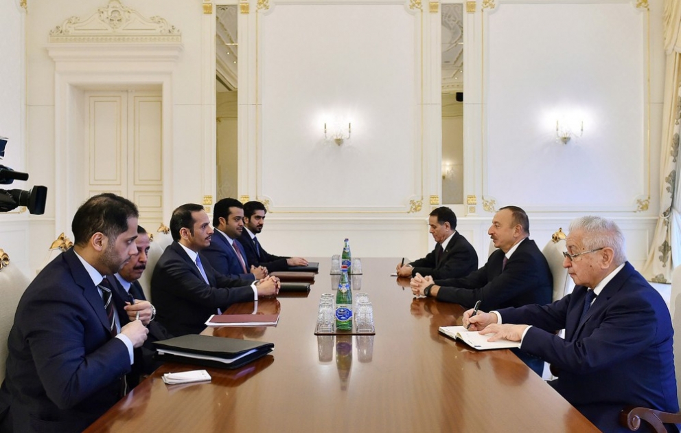 President Ilham Aliyev received delegation led by Qatari Foreign Minister VIDEO