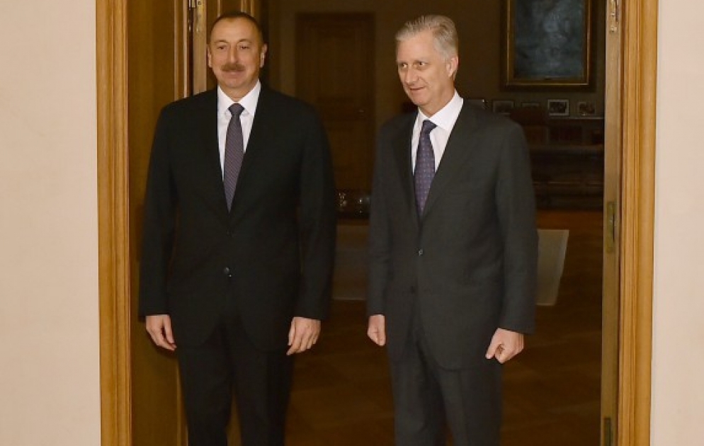 Vieraugengespräch zwischen Aserbaidschans Präsident Ilham Aliyev und Belgiens König Philippe VIDEO
