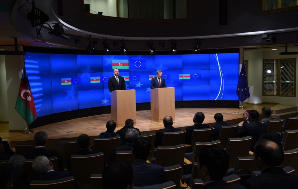 Bruxelles : déclaration à la presse du président Ilham Aliyev et du président du Conseil de l’Union européenne Donald Tusk VIDEO