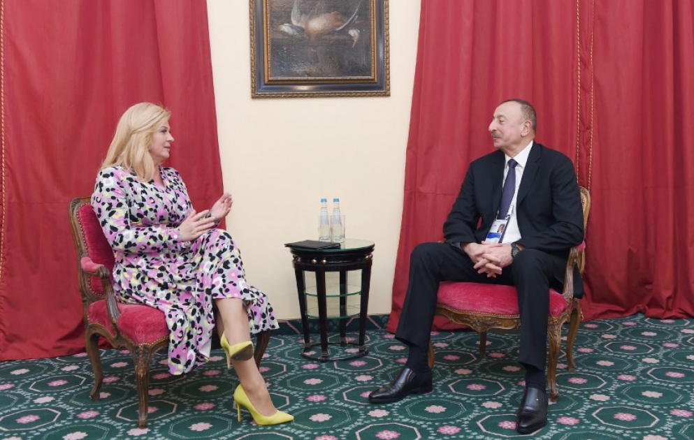 München: Präsident Ilham Aliyev trifft sich mit seiner kroatischen Amtskollegin VIDEO