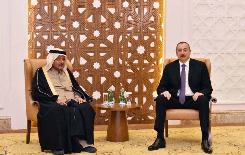 President Ilham Aliyev met with chairman of Al Faisal Holding and Qatari Businessmen Association in Doha VIDEO