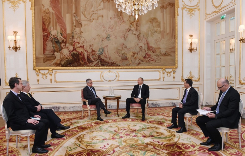 President Ilham Aliyev met with CEO of Credit Agricole SA in Paris VIDEO