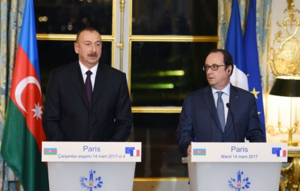 Déclaration conjointe à la presse des présidents azerbaïdjanais et français VIDEO