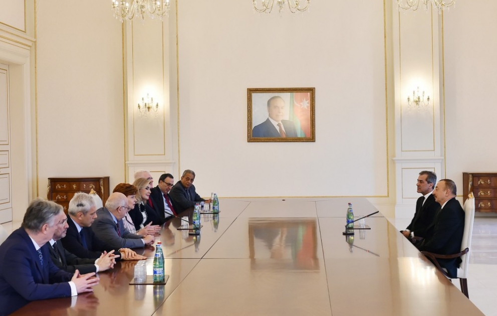 President Ilham Aliyev received delegation of Board of Trustees of Nizami Ganjavi International Center VIDEO