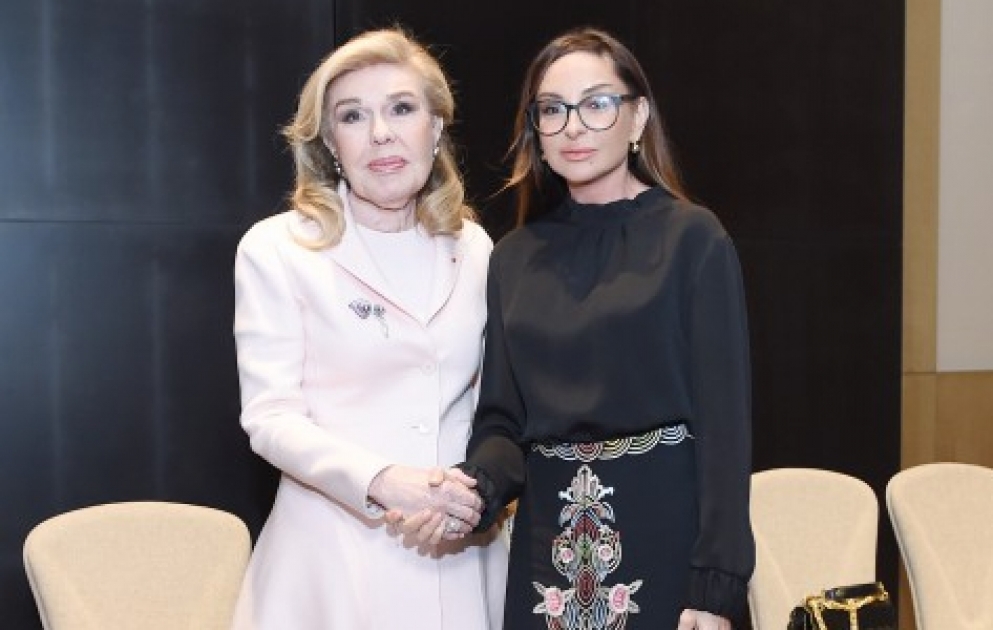 Birinci vitse-prezident Mehriban Əliyeva UNESCO-nun xoşməramlı səfiri Marianna Vardinoyannis ilə görüşüb VİDEO
