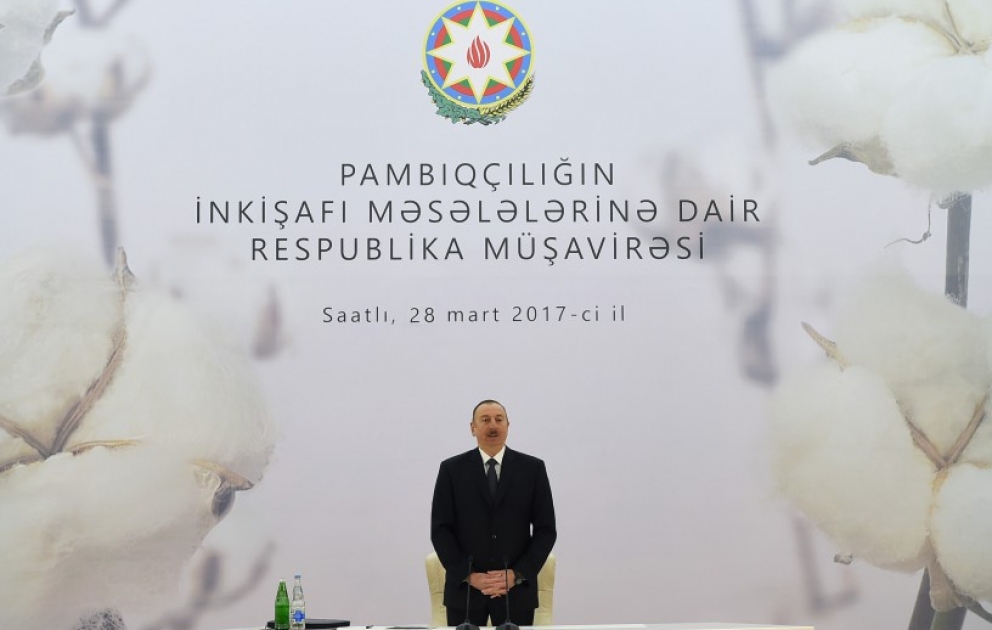 President Ilham Aliyev attended conference on development of cotton-growing VIDEO