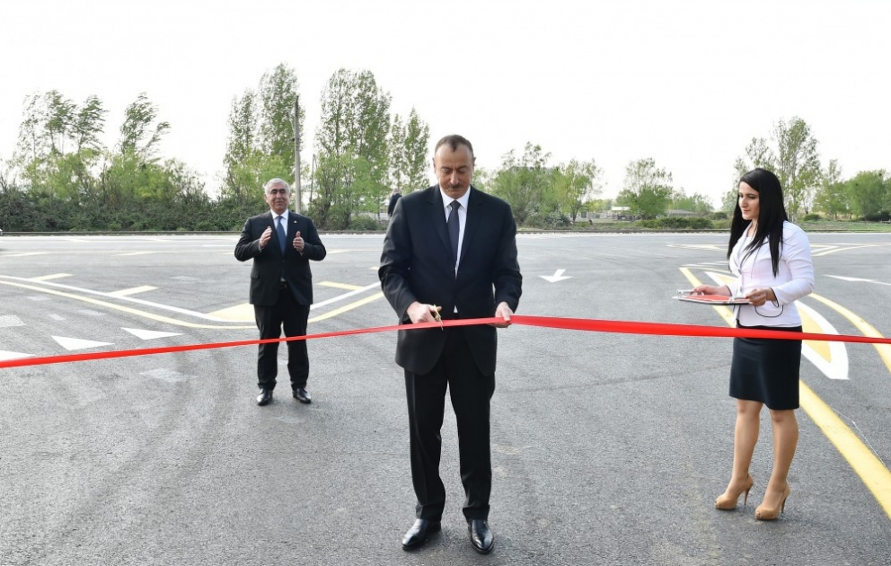 President Ilham Aliyev opened Salahli-Balchili-Aghgiragli-Varvara-Jirdakhan highway in Yevlakh VIDEO