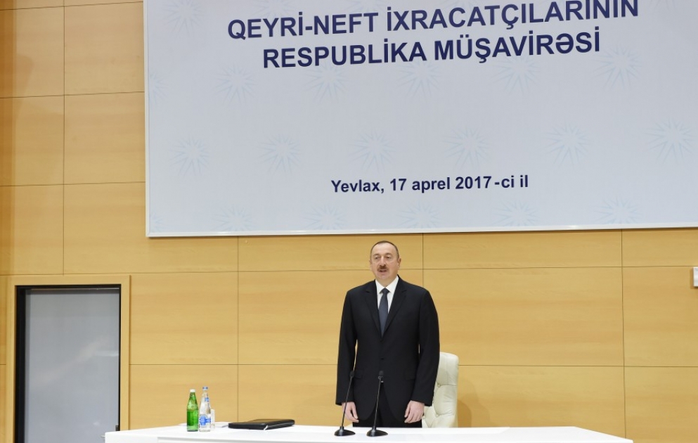 Prezident İlham Əliyevin sədrliyi ilə Yevlaxda qeyri-neft ixracatçılarının respublika müşavirəsi keçirilib YENİLƏNİB -4 VİDEO