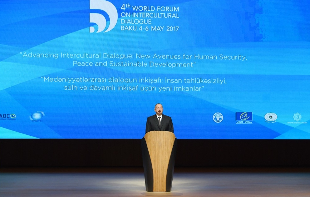 Bakıda IV Ümumdünya Mədəniyyətlərarası Dialoq Forumunun rəsmi açılışı olubAzərbaycan Prezidenti İlham Əliyev açılışda iştirak edib YENİLƏNİB-3 VİDEO